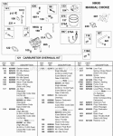 Carburetor Nikki Manual Choke Carburetor Overhaul Diagram and Parts List for 587447-0205-E2  Briggs and Stratton Engine